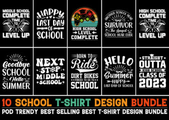 School T-Shirt Design Bundle
