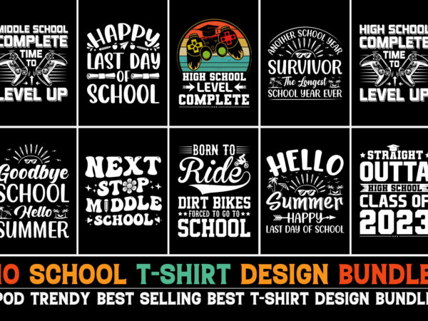 School t-shirt design bundle