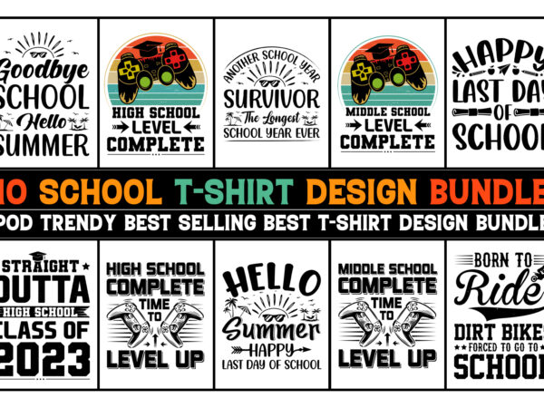 School t-shirt design bundle