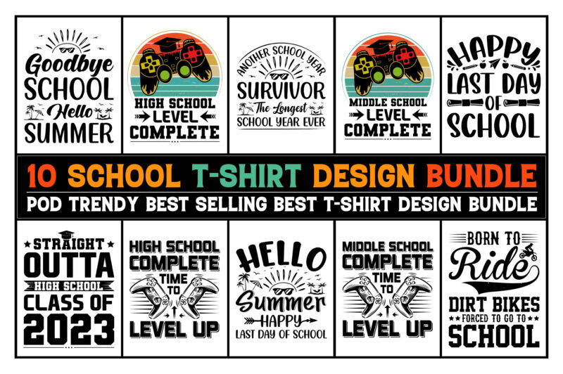 School T-Shirt Design Bundle