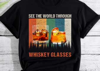 See The World Through Whiskey Glasses Vintage Country Music PC t shirt template vector