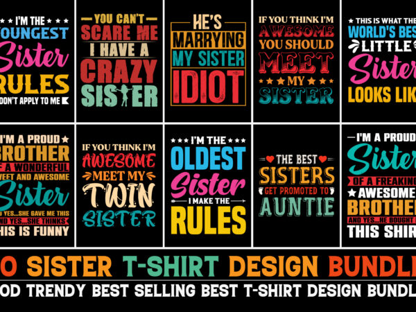 Sister t-shirt design bundle