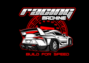 Speed Racing Machine t shirt template vector