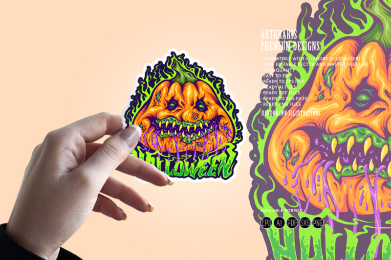 Rotten pumpkin monster fruity fright monster