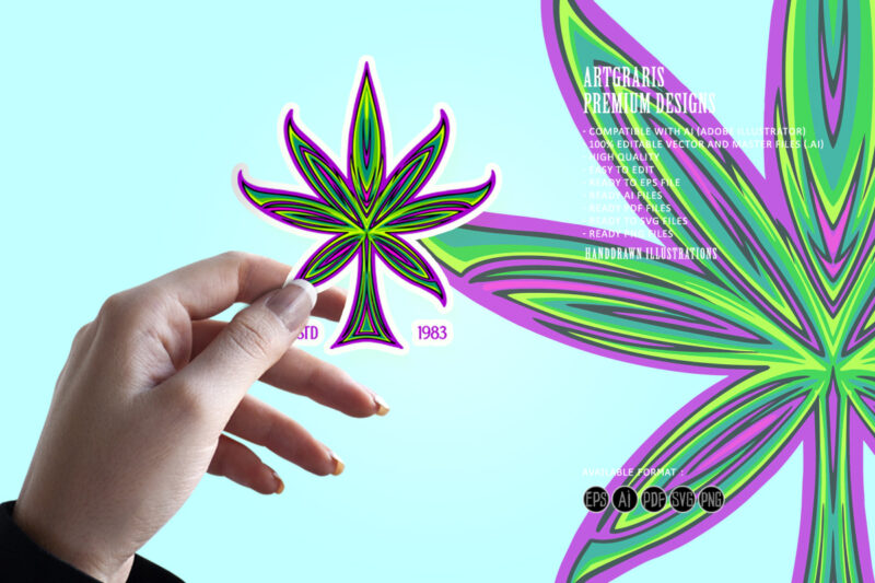 Pinstripe perfection intricate design cannabis leaf