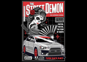 Street Demon t shirt template vector