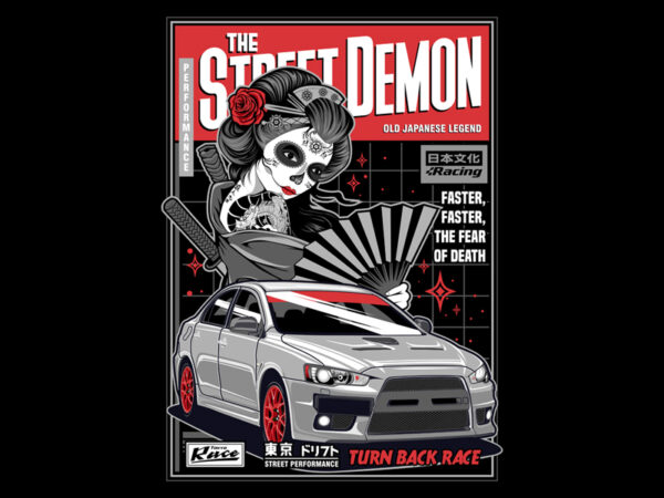 Street demon t shirt template vector