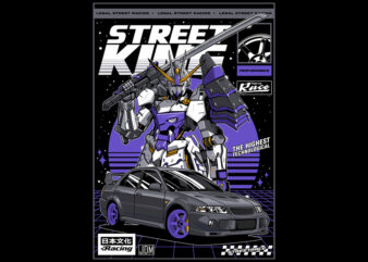Street King t shirt template vector