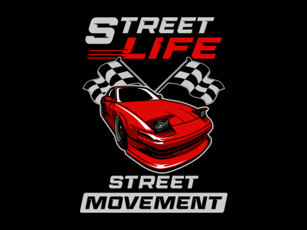 Street racing life poster t shirt template vector