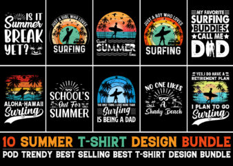 Summer T-Shirt Design Bundle-Trendy Pod Best T-Shirt Design Bundle