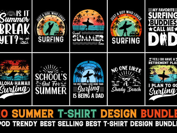 Summer t-shirt design bundle-trendy pod best t-shirt design bundle