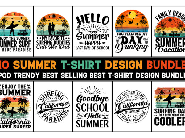 Summer t-shirt design bundle