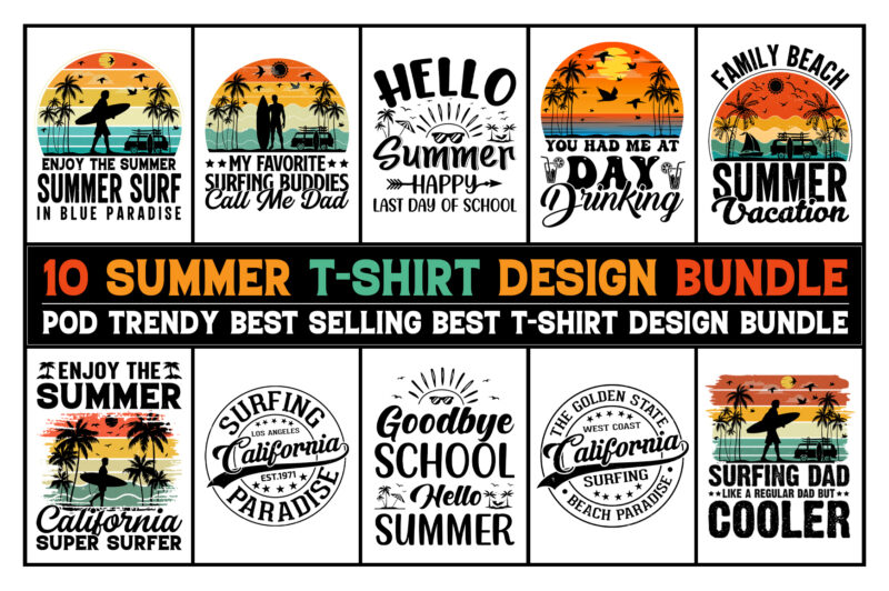 Summer T-Shirt Design Bundle