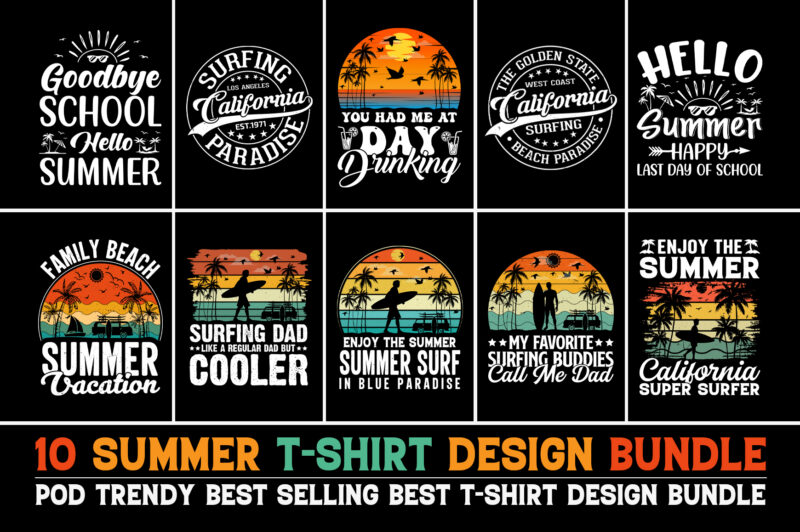 Summer T-Shirt Design Bundle