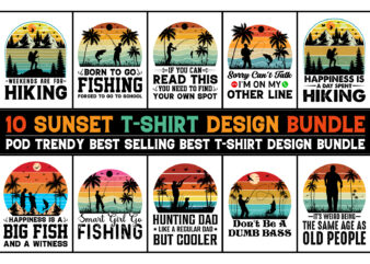 Sunset T-Shirt Design Bundle