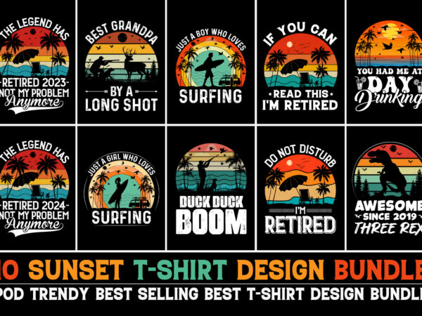 Retro vintage sunset t-shirt design bundle Retro vintage sunset t-shirt design bundle