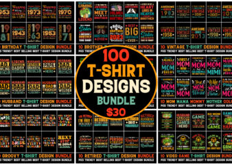 100 T-Shirt Design Bundle 7