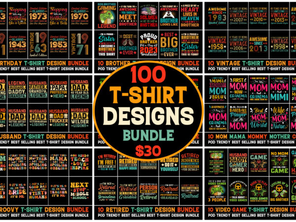 100 t-shirt design bundle 7 100 t-shirt design bundle 7