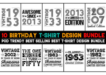 T-Shirt Design Bundle-Birthday