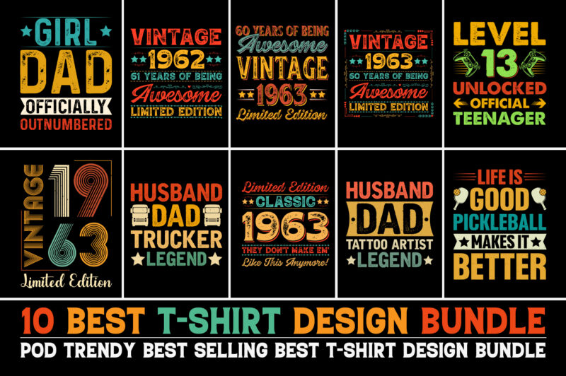 T-Shirt Design Bundle PNG