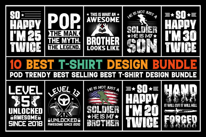 T-Shirt Design Bundle PNG