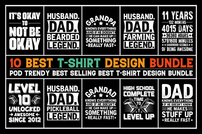 T-Shirt Design Bundle-POD T-Shirt Design
