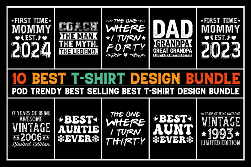 T-Shirt Design Bundle-POD T-Shirt Design
