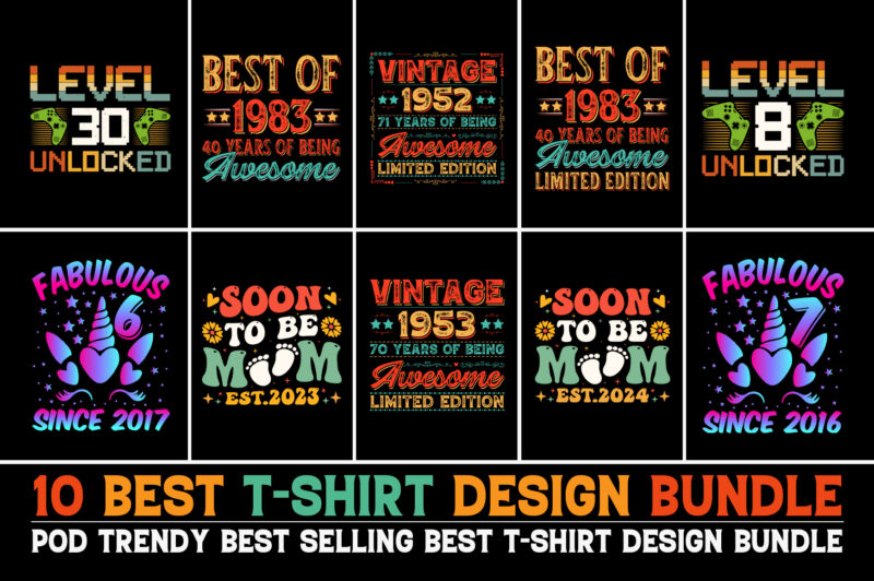 T-Shirt Design Bundle-Trendy T-Shirt Design