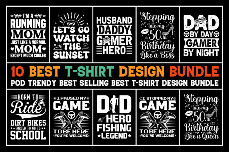 T-Shirt Design Bundle-Typography