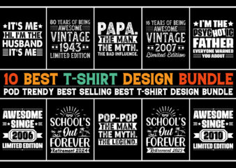 T-Shirt Design Bundle-Typography T-Shirt Design