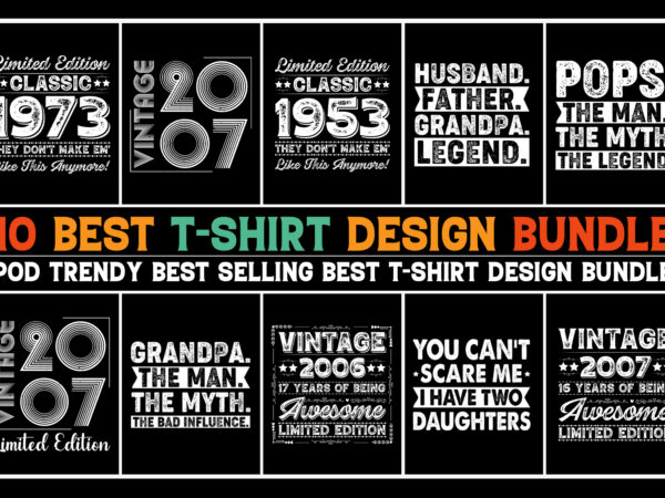 T-shirt design bundle for pod