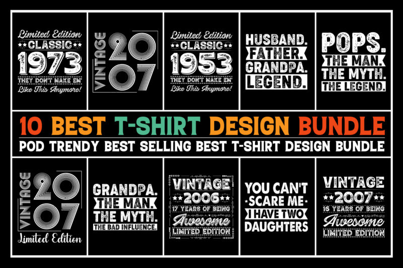 T-Shirt Design Bundle for POD