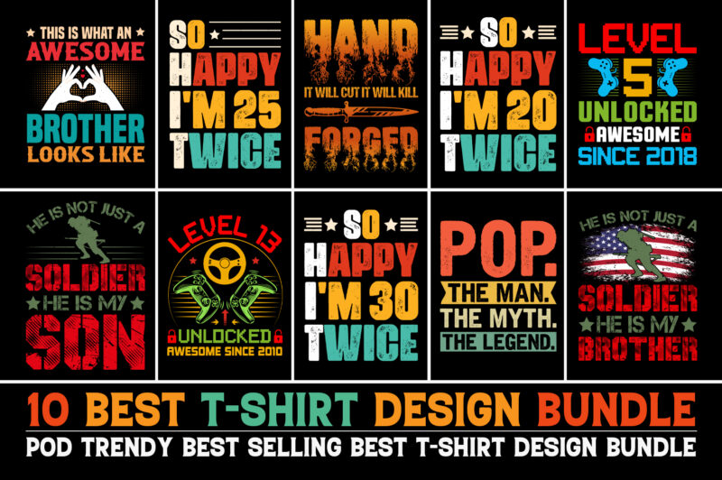 T-Shirt Design Bundle for POD