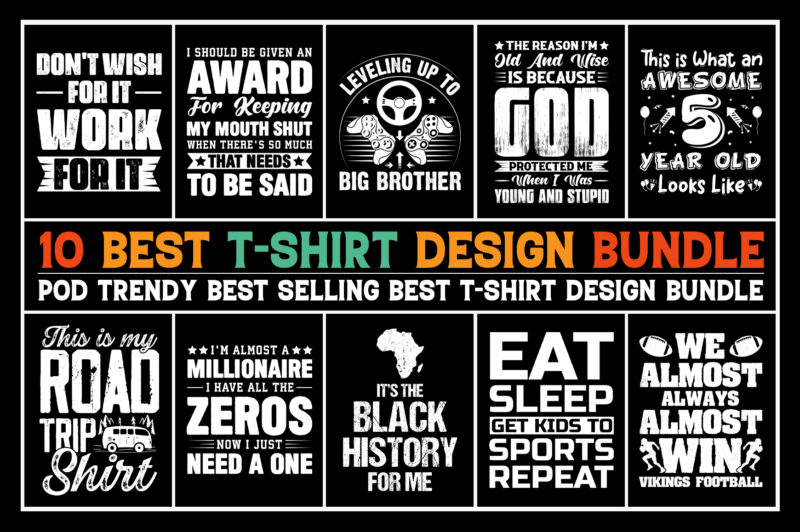 T-Shirt Design Bundle for POD