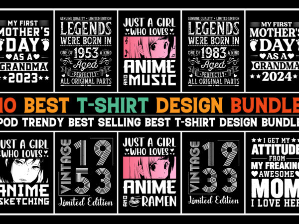 T-shirt design bundle for pod