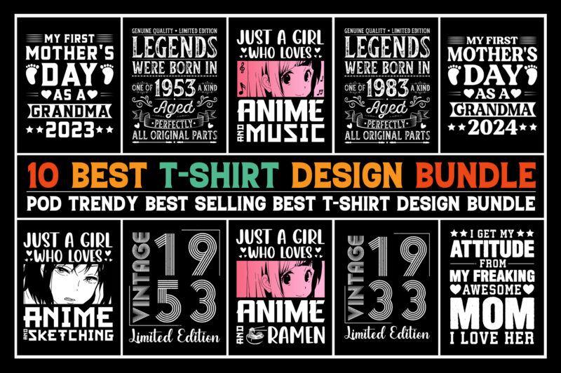 T-Shirt Design Bundle for POD