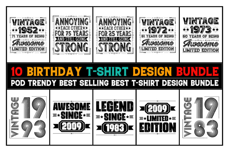 T-Shirt Design Bundle,Birthday