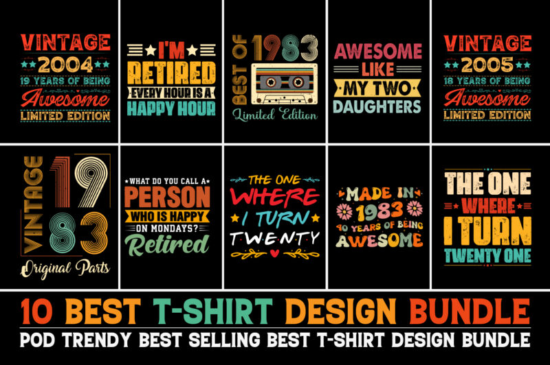 T-Shirt Design-T-Shirt Design Bundle PNG