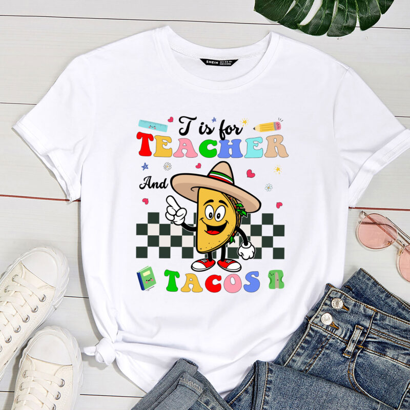 T is for Teacher and Tacos Funny Back to school Teaching PC