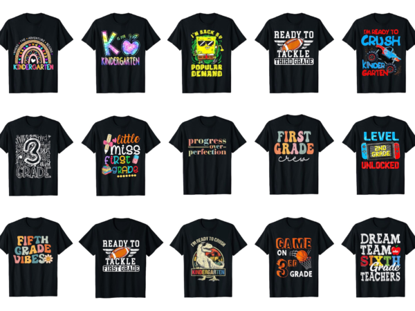 15 back to school shirt designs bundle for commercial use part 1, back to school t-shirt, back to school png file, back to school digital file, back to school gift,