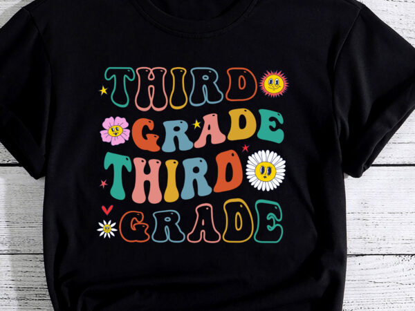 Third grade groovy back to school team teacher student t shirt designs for sale