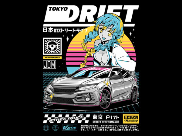 Tokyo drift t shirt designs for sale