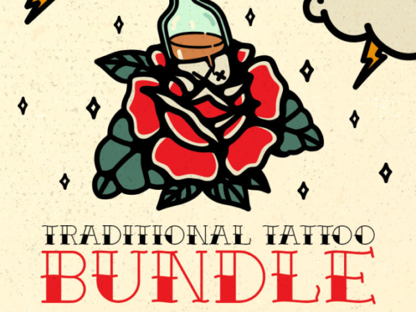 Traditional tattoo designs bundle