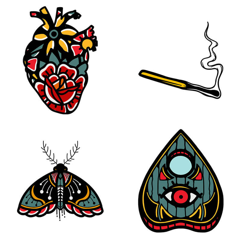 Traditional Tattoo Designs Bundle