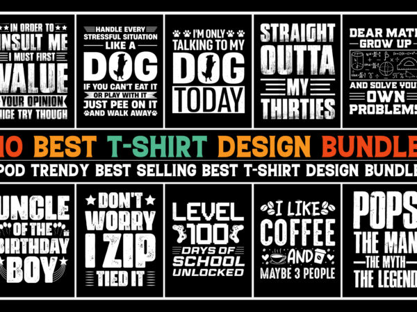 Typography t-shirt design bundle