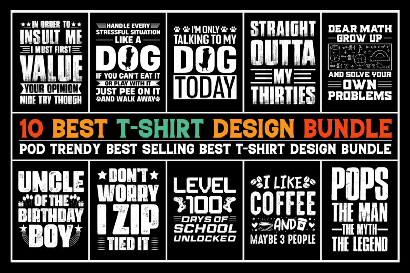 Typography T-Shirt Design Bundle