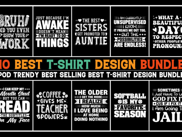 Typography t-shirt design bundle