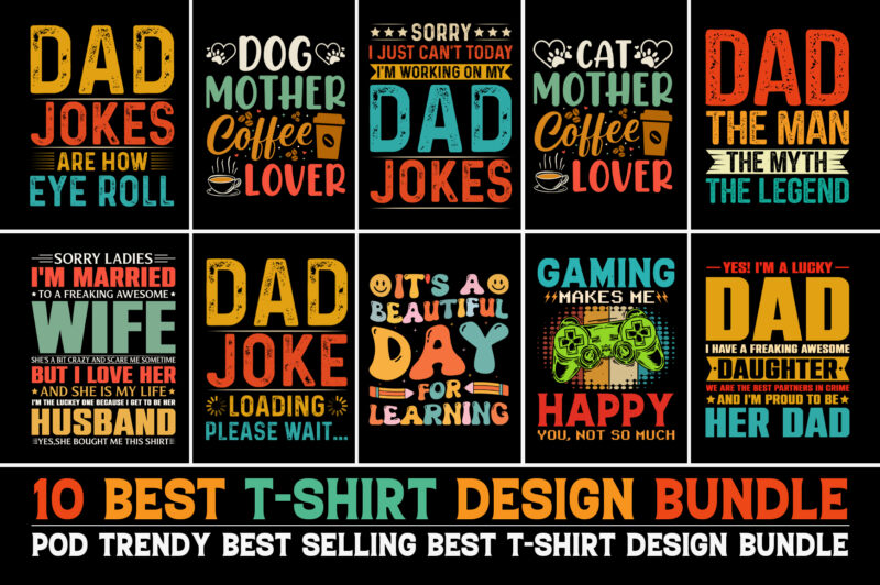 Typography T-Shirt Design Bundle