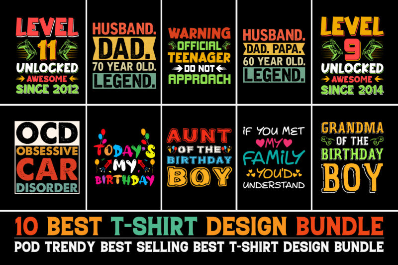 Typography T-Shirt Design Bundle