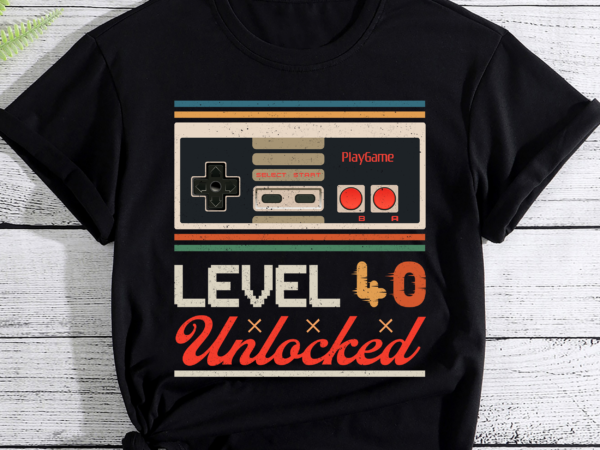 Unlocked level 40 birthday boy video game controller pc t shirt vector graphic